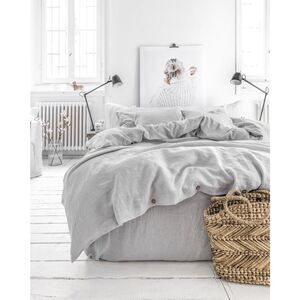 New Magic Linen Light Gray Duvet Cover Size Queen